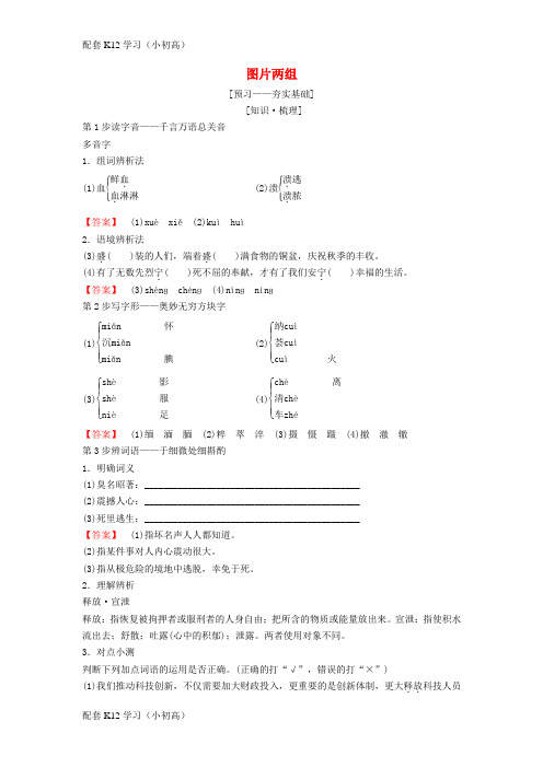 [配套k12学习]2018_2019学年高中语文第二专题和平和祈祷图片两组教师用书苏教版必修2