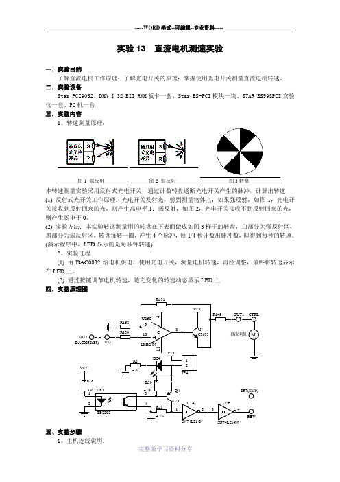 实验13--直流电机测速实验