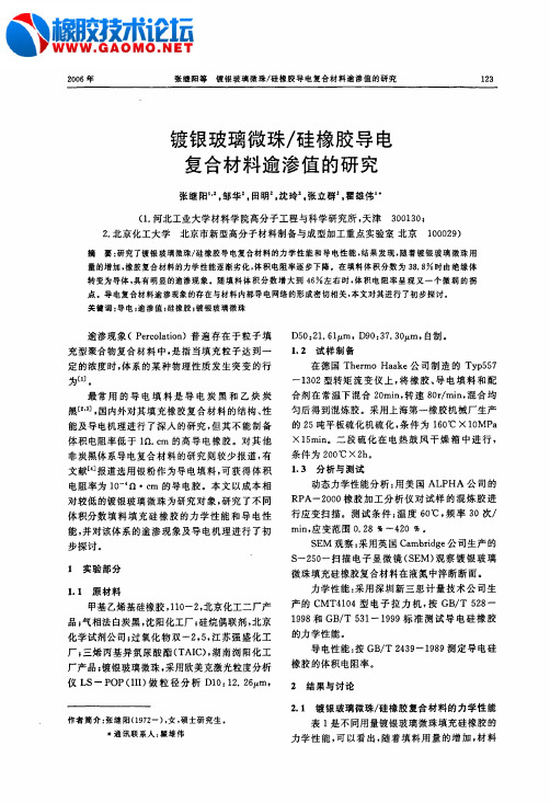 镀银玻璃微珠硅橡胶导电复合材料逾渗值的研究