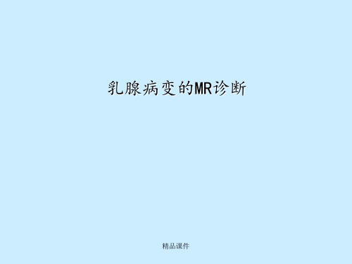 乳腺MRI诊断最新版本