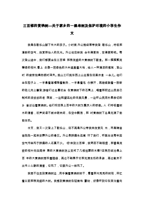 三百梯的黄桷树—关于家乡的一棵老树及保护环境的小学生作文_五年级叙事作文