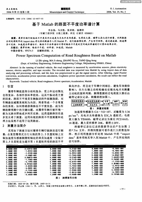 基于Matlab的路面不平度功率谱计算