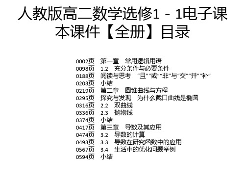 人教版高二数学选修1-1电子课本课件【全册】