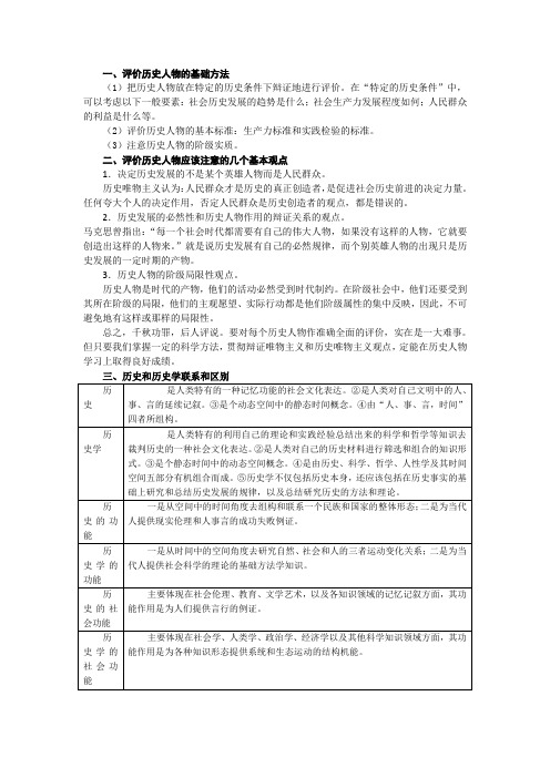 评价历史人物的基础方法