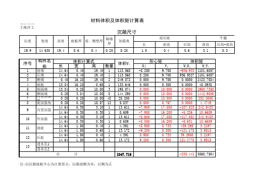 沉箱浮游稳定计算