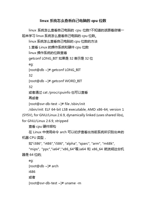 linux系统怎么查看自己电脑的cpu位数