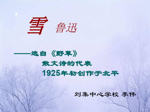 语文苏教版九年级下册《《雪》四人谈》课件公开课(2)