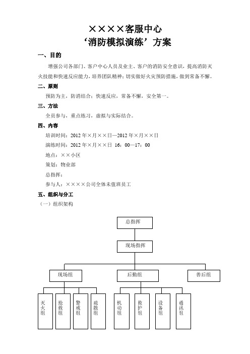 消防模拟演练方案DOC