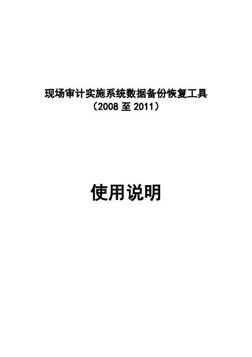 现场审计实施系统数据备份恢复工具2008至2011使用说明