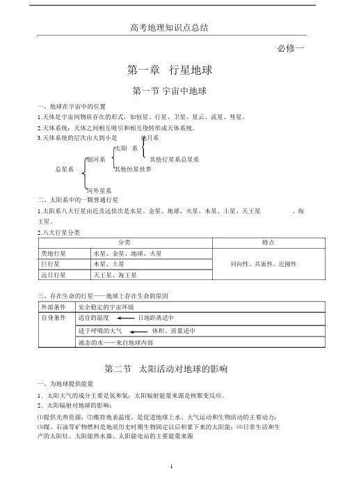 精选高中地理必修一知识点总结(全).docx