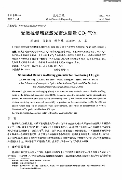 受激拉曼增益激光雷达测量CO2气体