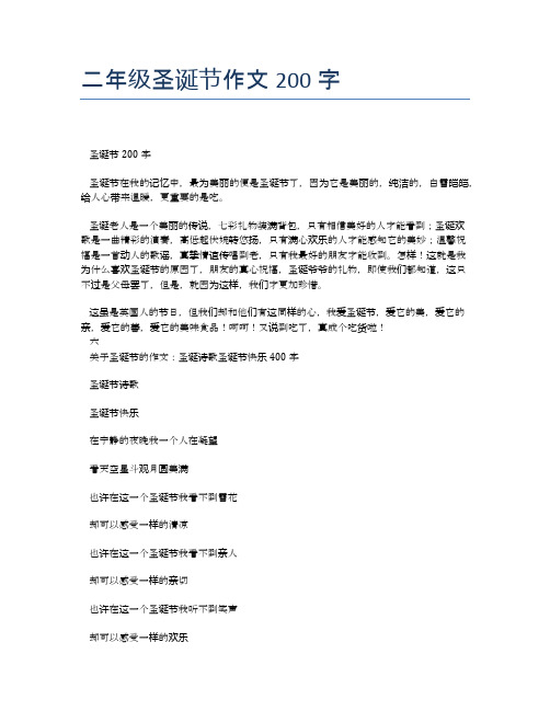 二年级圣诞节作文200字