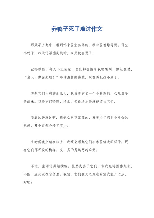 养鸭子死了难过作文