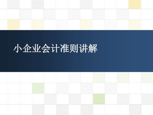 12年继续教育--小企业会计准则讲解