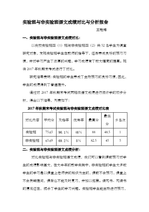 成绩对比分析报告