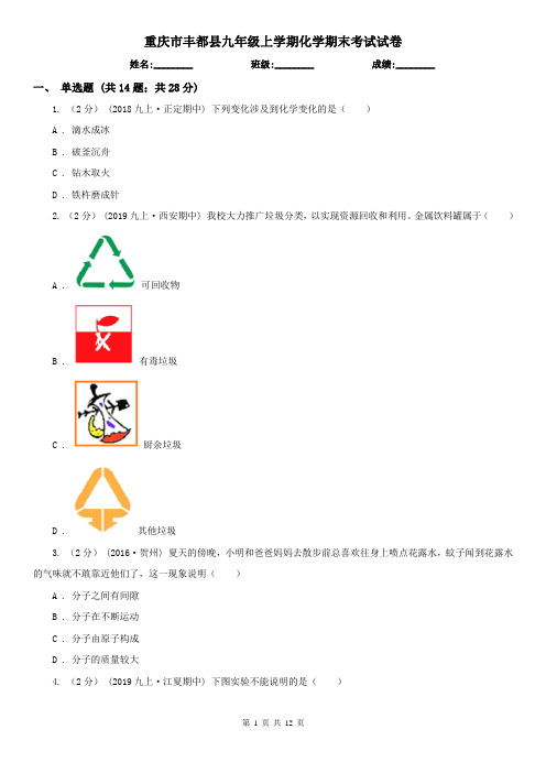 重庆市丰都县九年级上学期化学期末考试试卷