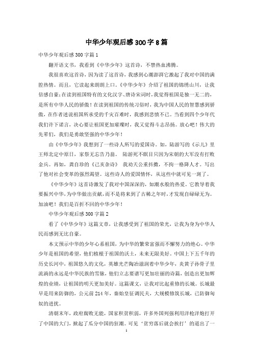 中华少年观后感300字8篇