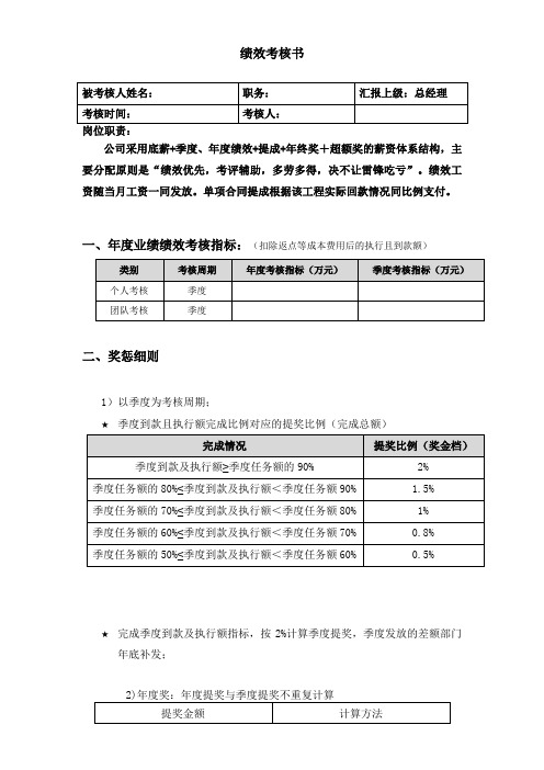 销售主管绩效考核方案