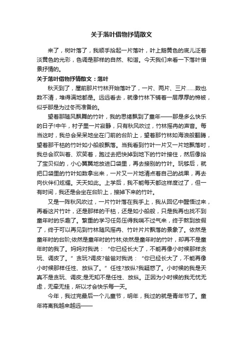 关于落叶借物抒情散文