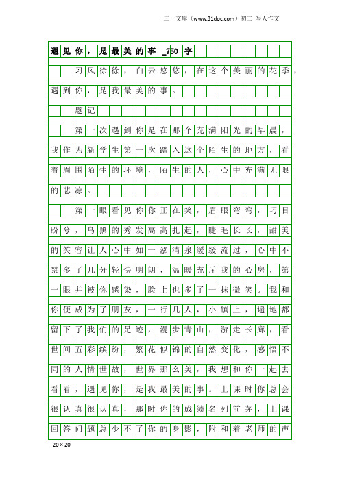 初二写人作文：遇见你,是最美的事_750字