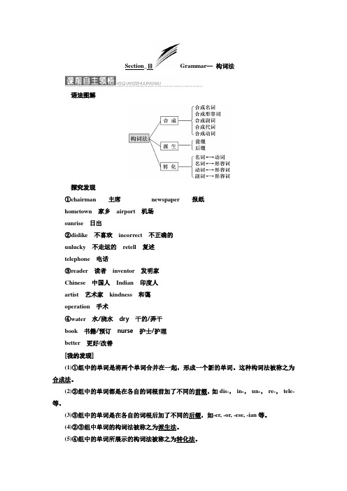 高中人教版英语必修四教学案：Unit+5+Section+Ⅲ+Grammar—+构词法.doc