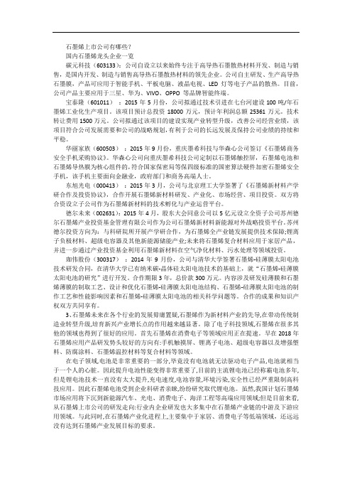 石墨烯龙头企业