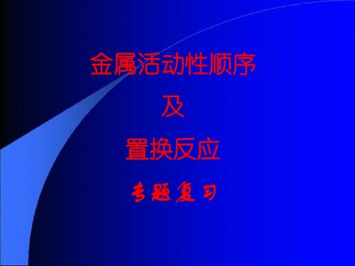 金属活动性顺序及置换反应专题复习PPT课件 人教版