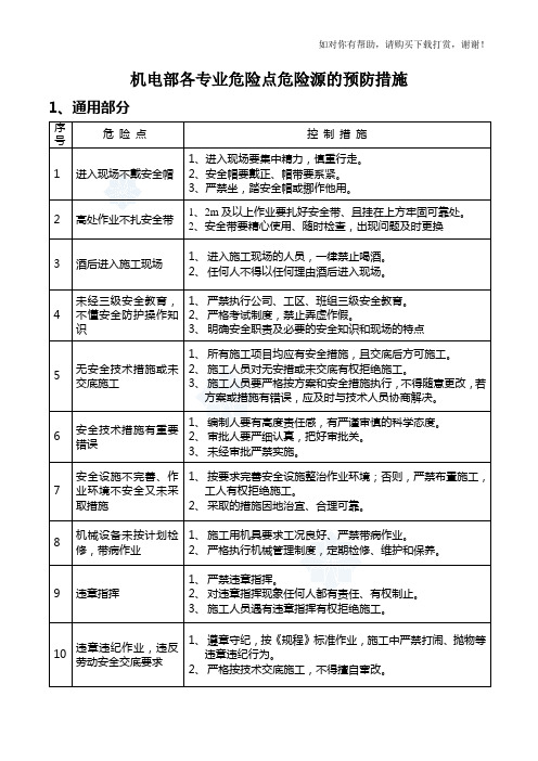 机电安全隐患及防范措施