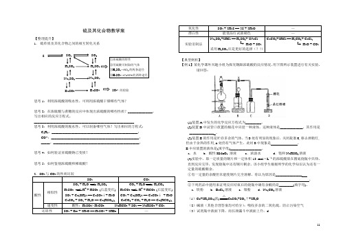 硫及其化合物教学案