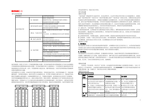 江苏省扬州市西湖实验学校高考地理二轮复习 海洋地理（第1课时）教案