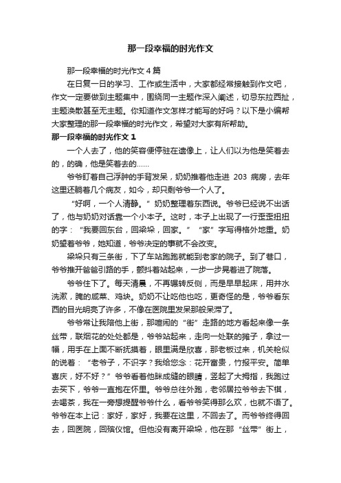 那一段幸福的时光作文