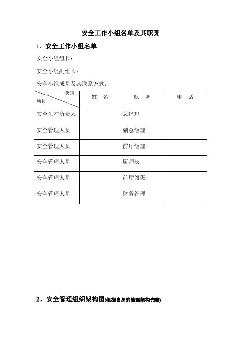 安全生产组织机构及名录2