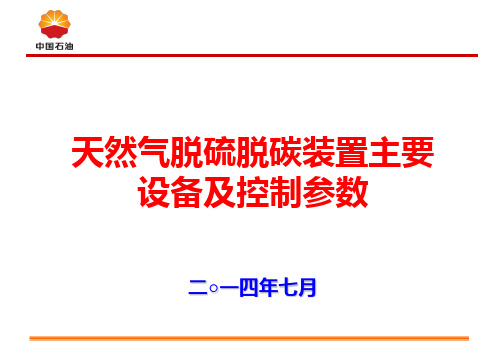 脱硫脱碳装置主要设备及参数