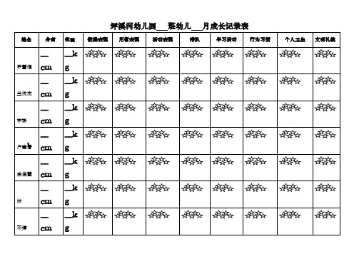 幼儿成长记录表