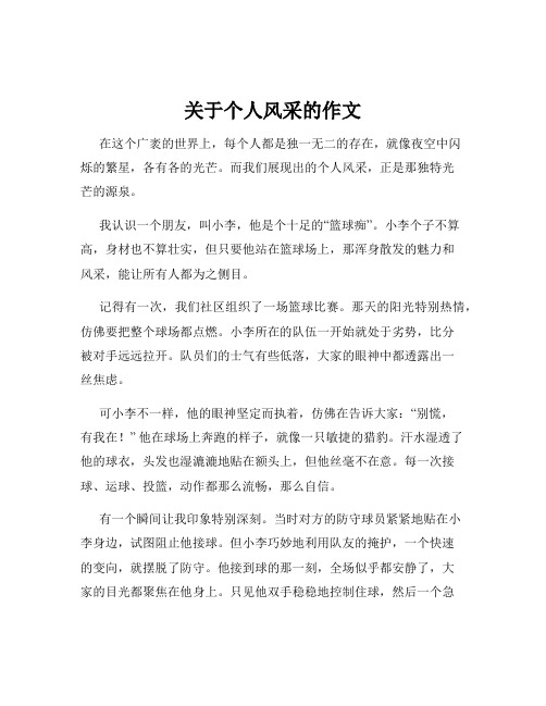 关于个人风采的作文