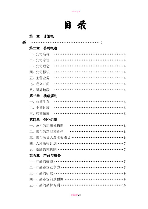 太阳能充电器创业计划书