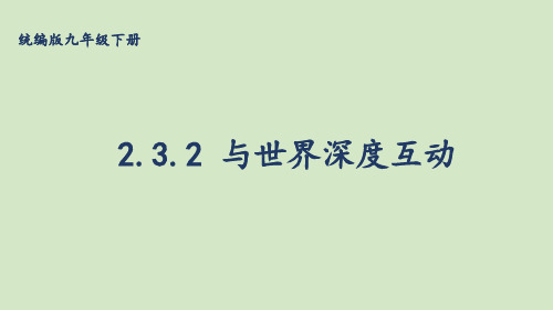 部编版道德与法治九年级下册《与世界深度互动》PPT课件