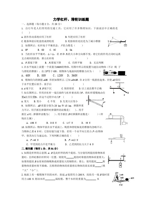 杠杆与滑轮试题