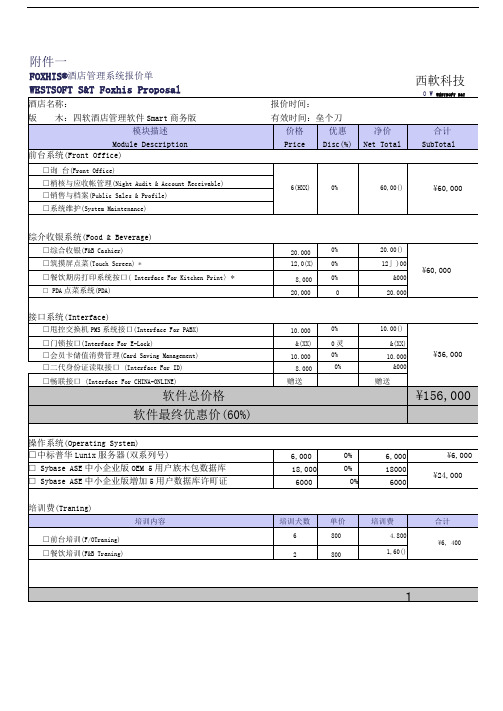 酒店管理系统__西软FOXHIS系统酒店管理系统报价