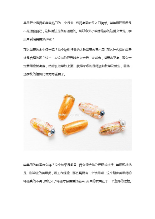 学美甲要多少钱有前途吗