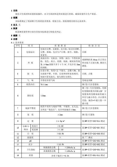 HW-质管-203-030《卫生纸质量检验标准》