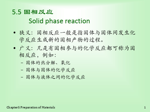 材料化学5.5 固相反应分析