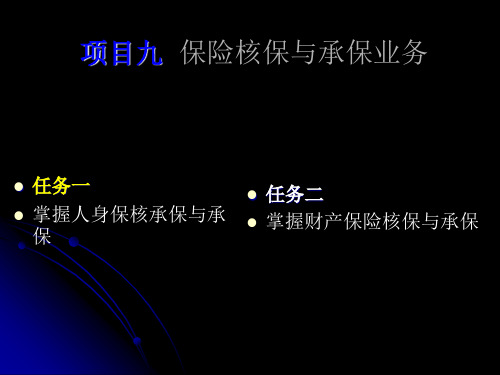 第九章  保险核保与承保业务  《保险实务》PPT课件