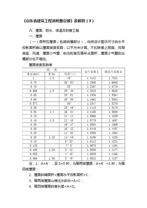 《山东省建筑工程消耗量定额》及解释（3）