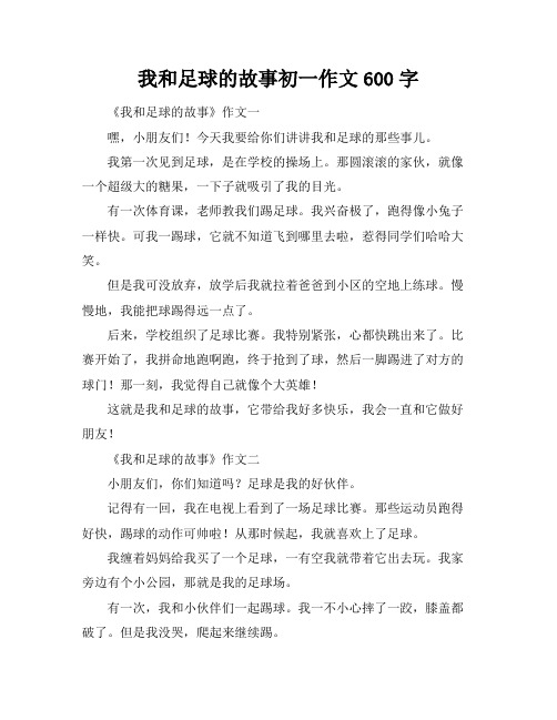 我和足球的故事初一作文600字