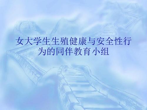 女大学生生殖健康与安全性行为的同伴教育小组项目实施方案