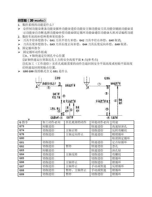 数控技术期末复习题