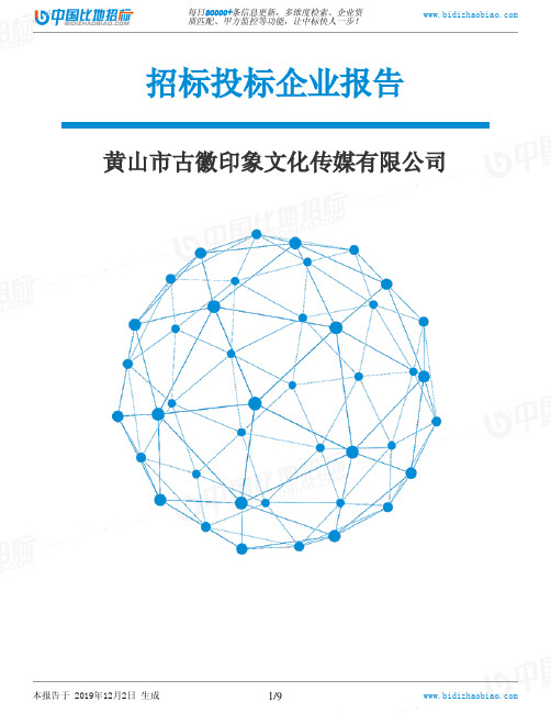 黄山市古徽印象文化传媒有限公司-招投标数据分析报告