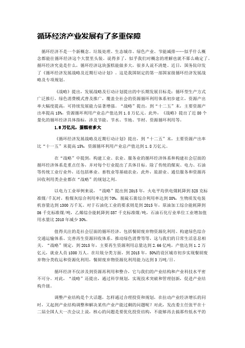 循环经济产业发展的解读