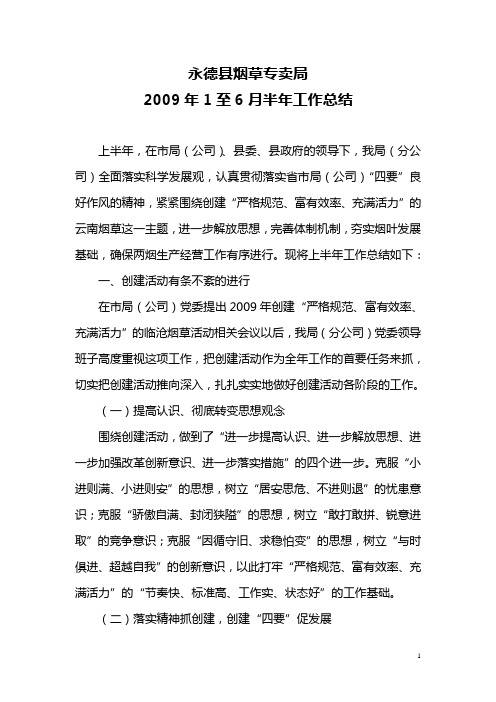 2009上半年工作总结和下半年计划